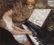 Edouard Vuillard Piano lady oil on canvas